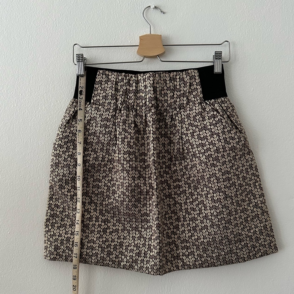 AQUA Black, Golden and Silver Metallic Skirt. Size M